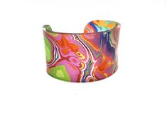 Funky Swirl Cuff Bracelet Wide Cuff Bracelet Multi Color - Etsy Modern Adjustable Multicolor Cuff Bracelet, Modern Multicolor Cuff Bangle Bracelet, Modern Multicolor Bangle Cuff Bracelet, Handmade Spiral Bangle Gift, Handmade Spiral Bangle As Gift, Multicolor Wearable Art Bracelet For Gift, Unique Multicolor Cuff Bracelet For Gift, Unique Multicolor Cuff Bracelet As Gift, Trendy Spiral Jewelry For Gifts