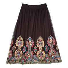 Mesh Black Lined Skirt with Kashmiri Embroidery Motifs Traditional Embroidered Flowy Skirt, Kashmiri Embroidery Motifs, Kashmiri Motifs, Kashmiri Embroidery, Short Black Skirt, Edwardian Dress, Embroidery Motifs, Clothing Photography, Lined Skirt