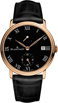 6614-3637-55b Blancpain Villeret 8 Days Manual Wind Mens Watch Swiss Luxury Watches, Swiss Army Watches, High End Watches, Rose Gold Case, Watch Companies, Kids Watches, Crocodile Leather, Luxury Watches For Men, 8 Days