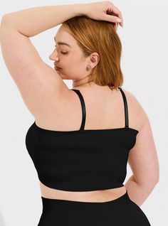 Matching Style(s): Search 13886599 FIT Unlined smooth fit. . Straight back. . MATERIALS + CARE Seamless ribbed knit fabric. 95% nylon, 5% spandex. Hand wash cold. Line dry. Imported. DETAILS Straight neckline. . Adjustable, removable straps. . The best plus size women's unlined seamless rib bandeau bras in rich black made of seamless. Stretch Ribbed Bandeau Tube Top, Ribbed Stretch Bandeau Tube Top, Seamless Stretch Bandeau Camisole, Stretch Seamless Bandeau Camisole, Black Seamless Strapless Tank Top, Ribbed Stretch Tube Top, Stretch Ribbed Tube Top, Black Strapless Seamless Tank Top, Ribbed Stretch Sleeveless Tube Top