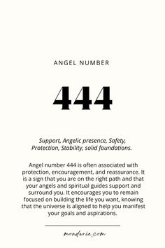 The spiritual meaning of angel number 444! 🌟 Discover how 444 symbolizes support, protection, and encouragement from your angels. This powerful number signifies that you’re on the right path, guided and surrounded by divine presence. Focus on building your desired life, knowing the universe supports your goals and aspirations. 🌠✨   Does this resonate with you, or do you have a different relationship with this number? Let me know down below :)   #AngelNumber444 #SpiritualMeaning #DivineGuidance #Numerology #SpiritualAwakening #GuardianAngels #444Meaning #SpiritualJourney #Synchronicity #AngelicPresence         #AngelNumber444#SpiritualAwakening#DivineGuidance#Numerology#AngelNumbers#SpiritualMeaning#444Meaning#SpiritualJourney#Synchronicity 444 Relationship Meaning, Numbers With Meanings Love, Protection Angel Number, 444 Angel Number Meaning Love, Angel 444 Meaning, What Does 444 Mean Angel Numbers, Meaning Of 444 Angel Numbers, 444 Angel Numbers Meaning, Synchronicity Symbol