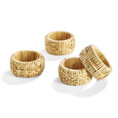 three small baskets sitting next to each other