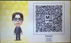 a cartoon character with glasses and a qr code