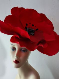 Large poppy Fascinator Kentucky Derby Hat, Flower headband, Tea Party Hat, Royal Ascot Hat, Festival hat Mother Of The Bride Hats, Royal Ascot Hats, Hat Flower, Magical Accessories, Couture Hats, Wedding Bachelorette Party, Ascot Hats, Festival Hat, Tea Party Hats