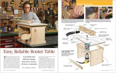 an article in the woodwork magazine features instructions on how to make a router table