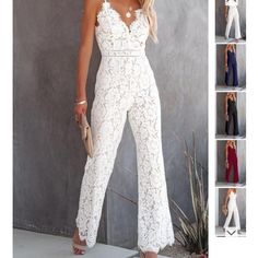 Rileydress Antonia Lace Stitching Sleeveless Casual Jumpsuit White, Size Small This Has Never Been Worn, In Brand New Condition. Summer Lace V-neck Jumpsuits And Rompers, Elegant Spaghetti Strap Jumpsuits And Rompers For Spring, White Fitted Jumpsuit With Spaghetti Straps, White Fitted Jumpsuits And Rompers With Spaghetti Straps, Elegant Lace Jumpsuits And Rompers For Spring, Elegant Lace V-neck Jumpsuits And Rompers, Elegant Jumpsuits And Rompers With Spaghetti Straps For Beach, Elegant Lace Jumpsuit With V-neck, Elegant Beach Jumpsuit With Spaghetti Straps