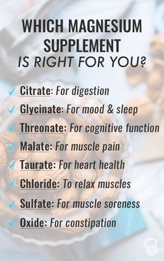 Here's a quick rundown of the different types of magnesium, how much to take, and which is right for you. Types Of Magnesium, Magnesium Supplement, Magnesium Benefits, Natural Health Remedies, Health Info, Health And Beauty Tips, Health Facts, Vitamin A, Natural Medicine