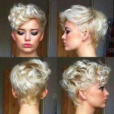 Short hair Haircuts 2014, Curly Pixie Hairstyles, Short Curly Pixie, Popular Short Hairstyles, Hair Styles 2014, Super Hair, Penteado Cabelo Curto, Short Blonde, Round Faces