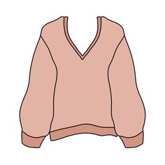 a pink sweater on a mannequin neck is shown in this drawing, it appears to be an illustration