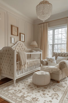 40 Aesthetic Neutral Nursery Themes to Explore Modern Baby Nursery Neutral, Luxury Nursery Room, Baby Nursery Aesthetic, Baby Room Aesthetic, Aesthetic Nursery, Elegant Baby Nursery, French Country Nursery, Luxury Baby Nursery, Nursery Themes Neutral