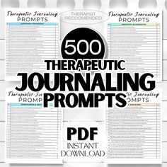 Discover the transformative power of therapeutic journaling with this comprehensive Therapeutic Journaling resource. This instant digital download offers a treasure trove of prompts designed to guide you on a journey from stress relief to profound self-discovery. Key Features: Extensive Prompts Library: With 500 unique and purposeful prompts, this resource provides an expansive collection catering to various emotional landscapes and therapeutic goals. Immediate Digital Access: Enjoy instant acce Therapeutic Journaling, Journaling Prompts, Self Exploration, Daily Reflection, Digital Journal, Journal Prompts, Self Discovery, Personal Growth, Stationery Paper