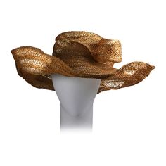 Massive Editorial Straw Sun Hat | From a collection of rare vintage hats at https://www.1stdibs.com/fashion/accessories/hats/ Straw Sun Hat, Designer Hats, Large Bow, Sun Hat, Hats Vintage, Straw Hat, Hat Designs, Hat Fashion, Sun Hats