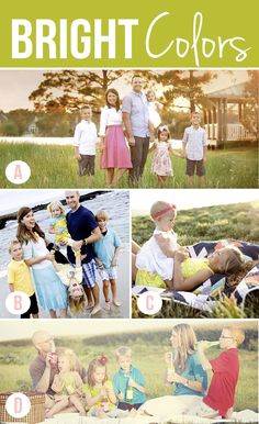 the bright colors in this family's photo shoot are perfect for an outdoor celebration