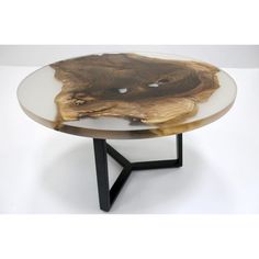 Island w coffee table by kv design one of a kind dimensions: ø 75 x h 50 cm. Materials: walnut, metal, and epoxy. Resin Kv Design, Painted Coffee Tables, Marble Coffee Table, Coffee Table Design, Design Within Reach, Furniture Companies, Table Design, Epoxy Resin, Table Furniture