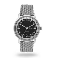 Black And Silver, Swiss Made, Stainless Steel Case, Rhodium Plated, High Grade, Monogram, Silver, Black