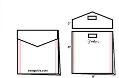 an envelope is shown with measurements for the size and width, as well as how to measure