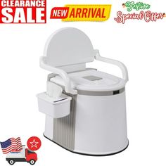 a white toilet with the lid up and an american flag sticker next to it