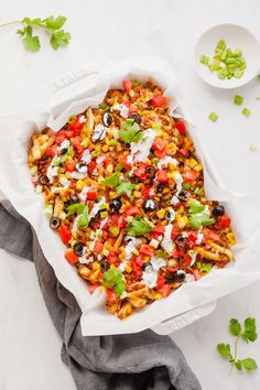 mexican rice casserole with black olives and cilantro