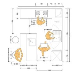 a drawing of a bathroom with two people in it