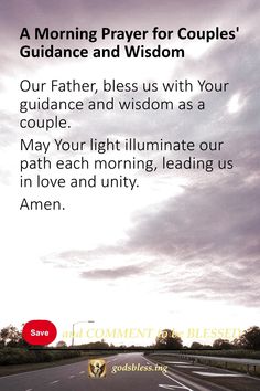 A Morning Prayer for Couples' Guidance and Wisdom Our Path, Prayer Warrior, Happy Relationships