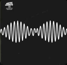 a black and white photo with the words arctic monkeys on it's front cover