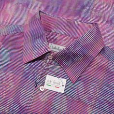 Italo Ferretti Purple L Multicolor Elegant Shirt With Spread Collar, Elegant Multicolor Shirt With Spread Collar, Elegant Multicolor Cotton Shirt, Formal Multicolor Cotton Shirt, Multicolor Formal Tops With Spread Collar, Formal Multicolor Tops With Spread Collar, Formal Multicolor Summer Tops, Multicolor Formal Tops For Summer, Multicolor Shirt With Spread Collar And Buttons