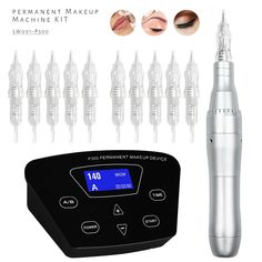 Feature: LW001 handpiece Speed: max.10000 RPM Input: max.12v Motor: made in Swiss Body: Aluminum Needle: Biomaser screw needle& Nouveau Contour Needles a) The machines use cartridage needles,Clean and safe,The needles output size max.to 3-4MM b) It provides enhanced power and precision for optimum pigment penetration and long lasting results c) Swiss motor make the machine works powerful and smooth, almost no noise. d) This machine also work for Micro Mesotherapy with a special Meso-Needles. Fea Eyeliner Lips, Speed Max, Permanent Makeup Machine, Pen Kits, Permanent Makeup, Eyebrows, Eyeliner, Long Lasting