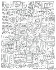 a black and white drawing of an abstract design