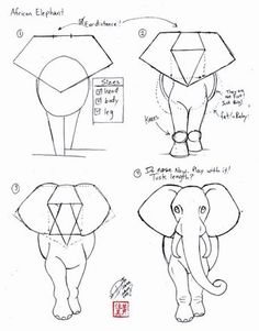 how to draw an elephant step by step