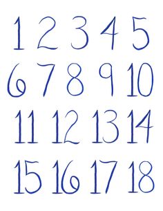 the numbers are drawn in blue ink