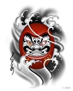 Daruma Doll Tattoo Design Leg, Tattoo Daruma, Tato Irezumi, Daruma Doll Tattoo, Koi Tattoo Sleeve, Dragon Tattoo Sketch, Lucky Tattoo, Koi Tattoo Design, Chinese Dragons