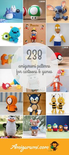 many different stuffed animals are shown in this collage with the caption's name