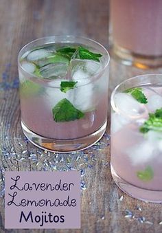 two glasses filled with lemonade and mint mojitas