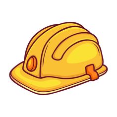 a yellow hard hat with an orange cord