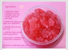 lip balm Sugar Lip Scrub Diy, Pink Lip Scrub, Diy Lip Scrub, Lip Scrub Recipe, Scrub Diy, Lip Scrub Homemade, Honey Diy, Lip Scrub Diy, Diy Body Scrub