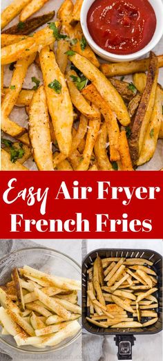 The air fryer method for making homemade French fries is the easiest method for cooking fries. Not only is it so easy to make, but they are also much healthier than frying in oil.

This recipe is so simple; thinly sliced potatoes lightly tossed oil and seasoning, then cooked until crispy and crunchy. Air Fry French Fries, Potatoe Recipes, Air Fryer French Fries, Homemade Appetizer, Homemade Fries, Making French Fries, French Fries Recipe, Crispy French Fries, Homemade French Fries