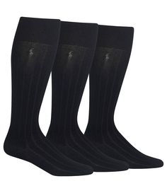 From Polo Ralph Lauren&#x2C; these mercerized dress socks feature:custom-fit tonal textured designover-the-calf stylingOne size fits men's shoe sizes 6-12.5anti-microbial and seamless toecotton/polyester/spandex/rubberImported. Over The Calf Socks, Fits Men, Men's Shoe, Calf Socks, Dress Socks, Dillard's, Men Shoes Size, Mens Fitness, Custom Fit