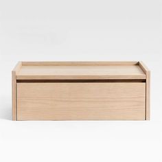 an empty wooden box on a white background