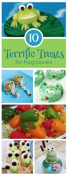 the top ten things to make with fondant and icing, including frog treats