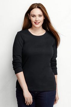 Women's Plus Size Shaped Cotton Crewneck  T Shirt Womens Knit Tops, Women's Swimwear, Plus Size Tops, Kids Clothing, Quality Clothing