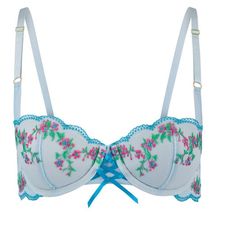 This medium balconette bra features removable push-up cookies for added lift and embroidery on the cups. Light Blue Underwire Bra With Padded Cups, Spring Light Blue Bra With Padded Cups, Spring Light Blue Padded Bra, Adore Me, Balconette Bra, Demi Bra, Nursing Bra, Bra Shop, Bra Straps