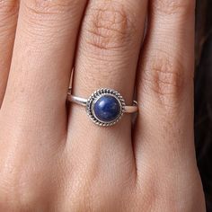 "Lapis Lazuli Ring / 925 Sterling Silver Ring / September Birthstone Ring / Handmade Jewelry / Cabochon Ring / Dainty Ring / Gift for Her Gemstone Name - Lapis Lazuli Stone Quality - AAA Ring Wight -2.62 gm  Stone Shape - As shown in the picture Ring Size - All Ring Size Available You'll get the exact product as shown in the pictures We serve complete 925 sterling silver Jewelry and genuine properties of the stone. The products are dispatched from the small business from USA. Product Quality and Packaging - Our all products are 925 Silver Stamped which shows that the product is genuine and authentic .The products are dispatched from the small business from USA so you get the product on time and the product packaging comes in bubble foil wrap with all the precautions taken primarily that yo September Birthstone Ring, Picture Ring, Healing Crystal Ring, September Birthstone Rings, Lapis Ring, Boho Minimalist, Lapis Lazuli Ring, Cabochon Ring, Minimalist Ring