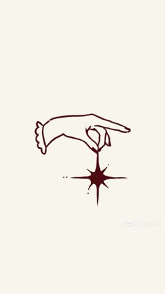 a drawing of a hand reaching for a star with one finger on the other side