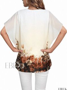 Chic Loose-Fit Ruffle Hem Butterfly Sleeve Double-Layer Shirt - Elegant Formal Chiffon Blouse for Workwear Layer Shirt, Shirt Elegant, Sheer Crop Top, Layered Shirts, Butterfly Sleeve, Butterfly Sleeves, Elegant Shirt, Chiffon Blouse, Batwing Sleeve