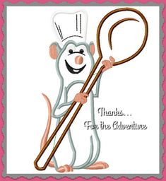 a cartoon character holding a cooking utensil with the words thanks for the valentine's day