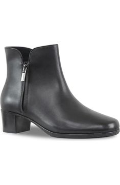 Munro Landyn Bootie (Women) | Nordstrom Stacked Heel, Bootie, Nordstrom, Sleek, Heels, Free Shipping, Leather