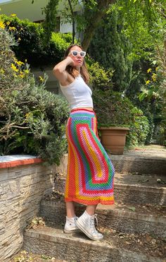 Crochet Mini Skirt For Summer, Handmade Mini Skirt For Summer, Bohemian Midi Skirt For Festivals, Bohemian Handmade Summer Bottoms, Casual Crochet Beach Skirt, Summer Festival Crochet Skirt, Casual Crochet Skirt For Beach, Handmade Bohemian Summer Bottoms, Handmade Bohemian Bottoms For Summer