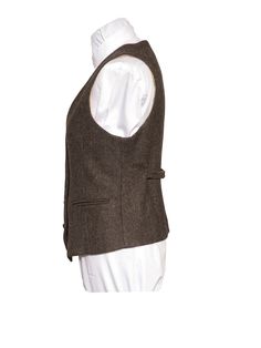 This is our Ladies Brown Tweed Waistcoat. It has been carefully designed to exude charm and grandeur. The smart waistcoat exceeds any level of wealth for any occasions. The Irish heritage and storytelling behind this waistcoat is forever timeless to the wearer. The made in Ireland quality standard is unbeatable. The fabric we have used to create this garment is both breathable and durable. The Celtic Tweed ladies collection of tweed waistcoats/vests are our interpretation on timeless Irish desig Wool Business Vest For Fall, Wool Vest For Business In Fall, Tweed Vest For Workwear In Fall, Tweed Business Vest For Fall, Business Tweed Vest For Fall, Fall Business Tweed Vest, Single Breasted Tweed Vest For Workwear, Fall Tweed Single Breasted Vest, Fall Tweed Single-breasted Vest