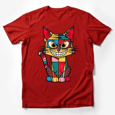 Colorful Geometric Cat T-Shirt, Abstract Art Feline Tee, Trendy Animal Print Shirt, Unisex Casual Wear, Fun Graphic Tee for All Ages Male T-Shirt Custom graphic T-Shirt.Customize your color Animal Print Shirt, Geometric Cat, Animal Print Shirts, Cat Lover Shirt, Cat Graphic Tee, Cat Graphic, Cool Graphic Tees, Cat T Shirt, Casual Summer Shirts