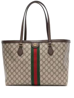 Gucci Coated Canvas Bag With Logo, Classic Gucci Shoulder Bag With Logo, Gucci Beige Bag With Logo, Gucci Bag With Gold-tone Hardware In Signature Coated Canvas, Gucci Beige Signature Coated Canvas Bag, Beige Gucci Bags In Coated Canvas, Gucci Brown Signature Coated Canvas Shoulder Bag, Gucci Brown Signature Coated Canvas Bag, Gucci Shoulder Bag With Leather Trim And Double Handle